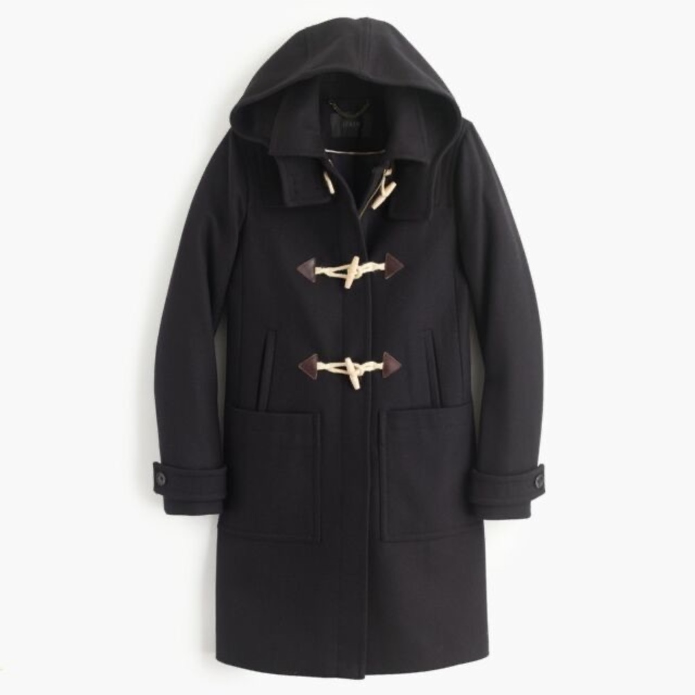 J.Crew Melton wool black toggle coat